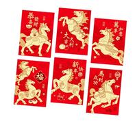 6pcs 2026 Year of the Horse Paper Envelopes Traditional Chinese Culture Cartoon Pattern New Celebration Supplies New Envelopes