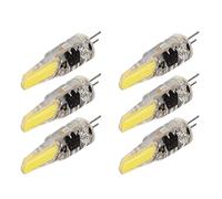 6Pcs 220V 6W G4 LED Bulbs 500LM COB Lamp 360 Degree Lighting Heat Sinking Silicone Anti Glare for Home Ceiling Landscape Chandelier Lamps(Cold White 6500K)