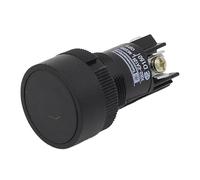 6pcs 22mm momentary Push button switch red green blue yellow black white normal open + normal close(Black)