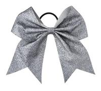 6pcs 24Color 7Inch Large Bling Cheerleading Hair Bow Glitter Elastic Bands Ponytail Women Bows Accessories(Color 13)