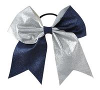 6pcs 24Color 7Inch Large Bling Cheerleading Hair Bow Glitter Elastic Bands Ponytail Women Bows Accessories(Color10)