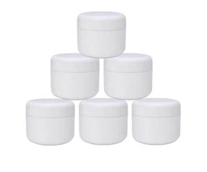 6Pcs 250ml/8.5oz White Cosmetic Jars Empty Refillable Plastic Storage Container Jar with Inner Liners and Dome Lid for Makeup Cream Lotion Lip Balm Salve Body Butter