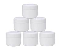 6Pcs 250ml Plastic Cosmetic Sample Jars with Lid and Inner Liner Refillable Plastic Travel Storage Containers Pots for Creams Lotion Makeup Toiletries Nail Art Sample
