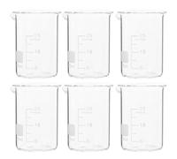 6pcs 25ml Glass Beaker Graduated Measuring Cup with Spout | Surface, Stable Base, Easy Cleaning, Suitable for Students, Crafters, Acids, Epoxy and Kitchen Use