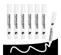 6pcs 2mm White Permanent Marker Pen, White Fabric Pen Quick Dry Waterproof Laundry Marker for Clothes Wall Metal Wood Glass Plastic Tyre Stones Ceramic