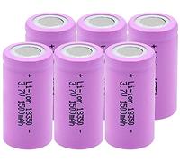 6pcs 3.7V 1500mah 18350 Rechargeable Li-Ion Battery Lithium Continuous Discharge 10a Dedicated Electronic Power Battery for Toy Electronic Devices