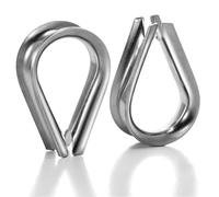 6pcs 3/8" Wire Rope Cable Thimbles, M10 Stainless Steel Thimbles Wire Rope Rigging Loop, Stainless Steel Cable Crimping Sleeves Loops Ferrules