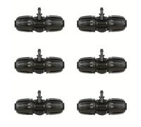 6Pcs 3-Way Adapter Barbed Tee 1/2 inch to 1/4 inch Irrigation Tube Anti-Drop Fitting (13mm ID/ 4mm ID), 16mm PE Pipe Lock Female Connector To 47MM Pipe Variable Diameter (BLACK)