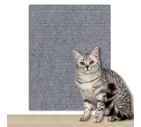 6PCS 30 x 60cm Self Adhesive Cat Scratching Mat, Protective Soft Cat Wall Climbing Mat, Cuttable Multifucntional Anti-scratch Furniture Mat for Wall, Sofa, Wooden Floor (Light Grey)