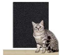 6PCS 30 x 60cm Self Adhesive Cat Scratching Mat, Protective Soft Cat Wall Climbing Mat, Cuttable Multifucntional Anti-scratch Furniture Mat for Wall, Sofa, Wooden Floor (Black)