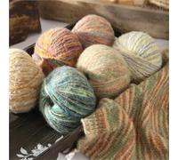 6PCS 300g Gradient Colorful Wool Mohair Yarn for Spring, Autumn, and Winter Hand Knitting Crochet Kits for Beginners Adults(11 Morning Glories)