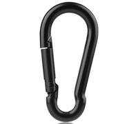6Pcs 304 Stainless Steel M4 M5 Multifunctional Spring Snap Carabiner Quick Link Lock Ring Hook For Outdoor Hiking(Black,M4-40.7mm)