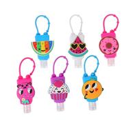6pcs 30ml Cartoon Silicone Sleeve Travel Bottle Kit | Plastic Body, Silicone Hook Included, for Liquid Soap and Shampoo, Hanging on Stroller, Easy to Carry Random Color