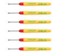 6Pcs 33mm Long Tip Permanent Marker for Woodworking on Metal Glass Fine Tip Marker Pen