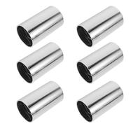 6pcs 33mm Screw-on Wheel Lug Nut Caps for Semi Trucks, Chrome | Plastic Flat Top Covers, Silver Finish, Secure Fit for Wheel Studs, Vehicle Maintenance and Fleet Upkeep