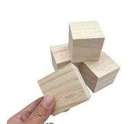 6PCS 3cm Unfinished Wood Blocks for Crafts, Pine Wooden Cubes Block Square for Painting Puzzle Carving DIY Craft Basswood Carving Blocks(2PCS 5CM 2inch)