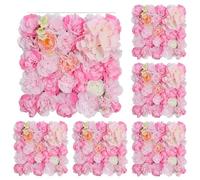 6PCS 3D Artificial Flowers Wall Panel Flower Backdrop Roses Hydrangea For Party Wedding Bridal Shower Outdoor Home Decoration for Home Decoration(Pink)