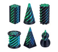 6Pcs 3D Printed Pyramid Spiral Cone Fidget Toy, Flexible Pyramid Passthrough Sculpture Stress Relief Toy, Desk Decor For Kids And Adults,Relaxation