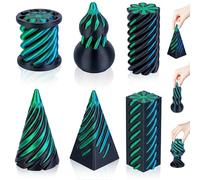 6PCS 3D Printed Spiral Cone Fidget Toys, Impossible Pyramid Passthrough Sculpture Spiral Fidget Toys for Stress Relief, 3D Printed Fidgets & Fun Desk Toy, ADHD Focus & Sensory Random Stuff Gifts