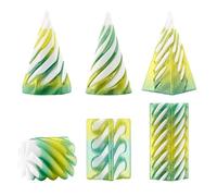 6PCS 3D Printed Spiral Cone Fidget Toys Mini Sensory Stress Relief Desk Toys Concentration Spiral Cone Toy Impossible Pyramid Passthrough Sculpture for Office Home Travel Gift for Teens Adults (A)