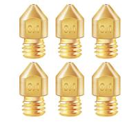 6PCS 3D Printer Extruder Nozzle Brass MK8 for CR-6 SE 1 75mm Filament