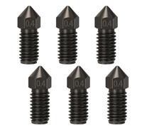6PCS 3D Printer Nozzles, Hardened Steel M6 Volcano Extruder Nozzle for AnkerMake, Replacement Accessory (0.4mm)
