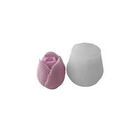 6PCS 3D Tulip Candle Mold Handmade DIY Flower Soap Silicone Forms Making Supplies for Home Decor(White01)