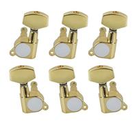 6Pcs 3L3R Big Square Sealed String Tuning Pegs Tuning Keys Machine Heads Tuners For Electric Guitar or Acoustic Guitar(Golden 3R3L)
