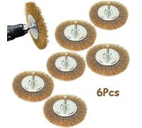 6Pcs 4" 100mm Flat Wire Wheel Drill Rotary Brush Paint Rust Removal 1/4 Shank Uk