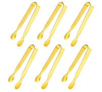6PCS 4.3-Inch Ice Tongs Sugar Cubes Tongs, Mini Serving Tongs, Gold
