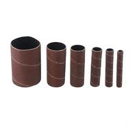 6Pcs 4.5 Inch Drum Sander Sleeves Kit Rotary Tool Sanding Bands 80 120 Grit Alumina Abrasive Paper for Metal Wood Plastic Jade Polishing Finishing(80#)