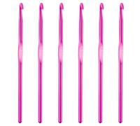 6Pcs 4.5mm Aluminum Crochet Hook, Knitting Needles Craft Yarn, US Size 7 Crochet Hook for DIY Craft, Gold Crochet Needles for Knitting Scarf(Pink)