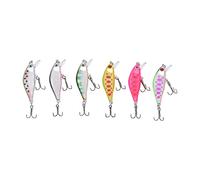 6pcs 43g. 5cm Minnow Fishing Lure, Artificial Hard Bait, Multilayer Paint Processing with Lifelike 3D Eyes, Streamlined for Fast Sinking, Stainless Steel Hook for Big Fish
