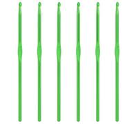 6Pcs 4mm Aluminum Crochet Hook, Knitting Needles Craft Yarn, Crochet Hook for DIY Craft, Gold Crochet Needles for Knitting Scarf(Green)