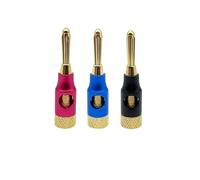 6PCS 4mm Speaker Banana Plugs Banana Connector 24K Copper Gold Plated 4mm Banana jack Match With 4mm Binding Post(Purple 6Pcs)