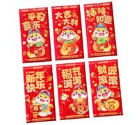 6Pcs/4Pcs Chinese New Year Decoration Cartoon Snake Theme Redness Envelopes Spring Festival Money Packets for Children Decorative Cash Holders