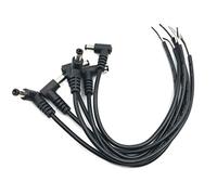 6Pcs 5.5mm x 2.5mm 90 Degree Right Angle DC Power Male Plug Jack to Bare Wire Open End Cable for CCTV DC Power Supply Cable Repair