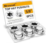 6PCS 5/8” Push Nuts Axle Cap, Push on Pushnut Spring Steel Permanent Washer Caps with Zinc Mech Finish for Hand Trucks, Rolling Bins, Lawn Wagons - Reliable Alternative to Cotter Pins