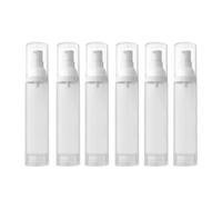 6Pcs 50ml/1.7oz Empty Airless Cosmetic Lotion Pump Bottles Refillable Travel Size Frosted Clear Plastic Makeup Cream Pump Bottle Storage Container Dispenser Vials for Liquid foundation Shampoo