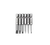 6Pcs 50mm Magnetic 2.0-6.0mm Flat Head Slotted Tip Screwdrivers Bits