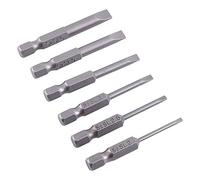 6pcs 50mm Slotted Screwdriver Bits Hex Shank S2 Alloy Flat Head Magnetic Tip Slotted Screwdriver Bits