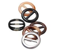 6PCS 5CM/2INCH Stylish Round Resin Scarves Buckle Shirt Clasp Belt Ring Waist Button Shawl Fixing Clip T-shirt Corner Knotted Button Clothing Jewelry Accessories Decoration For Woman (Color Random),