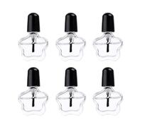 6PCS 5ML Refillable Nail Polish Bottles Empty Clear Glass Nail Polish Bottles Containers with Cap and Soft Brush for Nail Art Sample