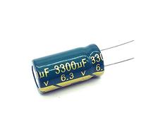 6pcs 6.3V 3300UF 10 * 20 Low ESR/Impedance High Frequency Aluminum Electrolytic Capacitor Control circuit