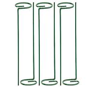 6pcs 60cm Plant Support Garden Stakes, Green Single Stem Stakes with Rings, Perfect for Supporting Outdoor Patio Plants and Flowers, Including Amaryllis, Orchid, Rose, and Tomatoes