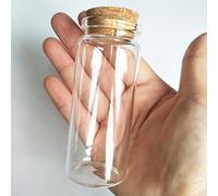 6pcs 65ml Small Mini Glass bottles Vials Jars Glass with Cork Stoppers DIY Decoration 65ml 37x90mm(1.18x3.54inch)