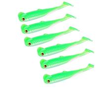 6Pcs 6cm Paddle Tail Swimbaits T Tail Baits Soft Fishing Lures Artificial Baits Lure Realistic Soft