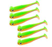 6Pcs 6cm Paddle Tail Swimbaits T Tail Baits Soft Fishing Lures Artificial Baits Lure Realistic Soft