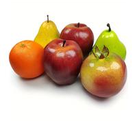 (6pcs) 6pcs, Lifelike Artificial Fruit Set - Realistic Plastic Fruits For Home, Kitchen, Party, And Christmas Decoration