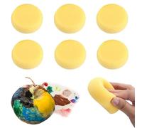 6PCS 7.5 * 7.5 * 2.5CM Round Face Paint Sponges Yellow Painting Sponges Artist Sponge for Art Projects Face Painting